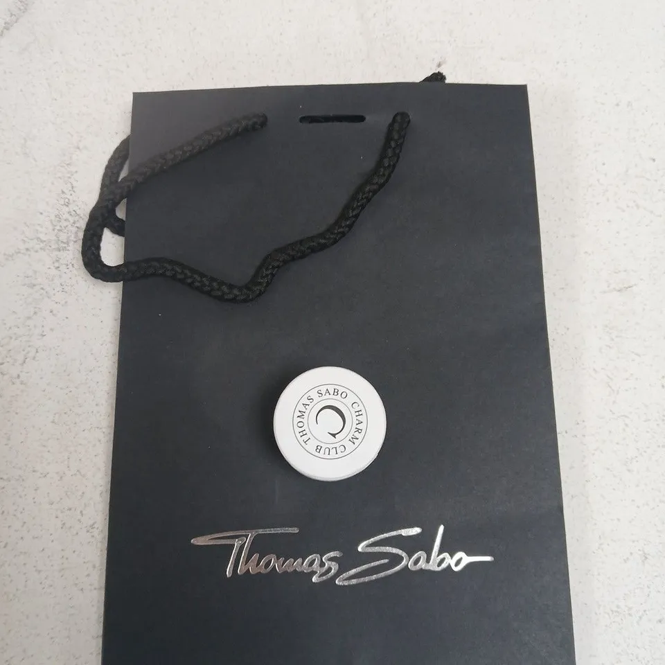 THOMAS SABO CHARM CLUB SILVER-TONE STUD EARRINGS WITH CLEAR STONES – PAIR