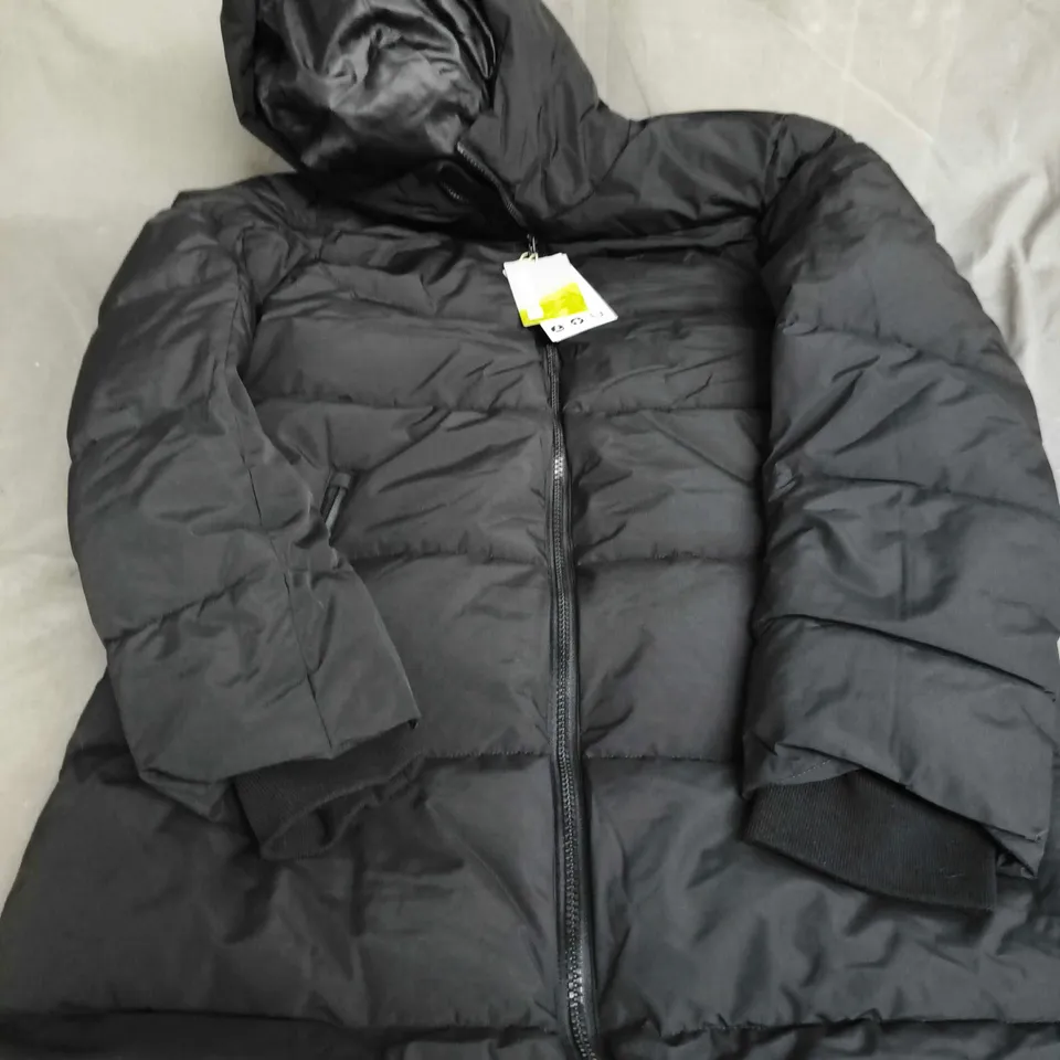 MOUNTAIN WAREHOUSE VORTEX LONGLINE PADDED JACKET – JET BLACK, UK 6 (XXS/TP)