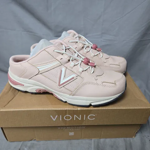 BOXED VIONIC 23 WALK LOAFER MULES IN CAMEO ROSE - SIZE 7