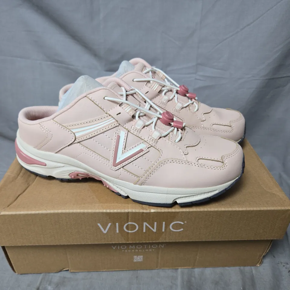 BOXED VIONIC 23 WALK LOAFER MULES IN CAMEO ROSE - SIZE 7
