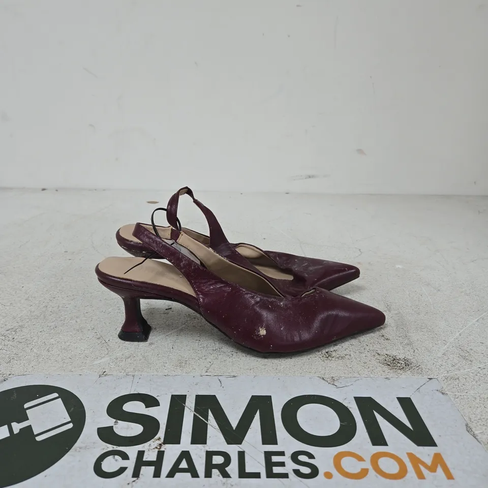 DANSI WOMEN'S BURGUNDY LEATHER SLINGBACK HEELS SIZE EU 40