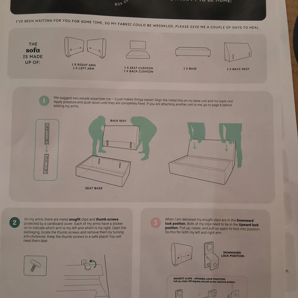 BOXED SNUG SINGLE SOFA BED PART - SEAT BASE