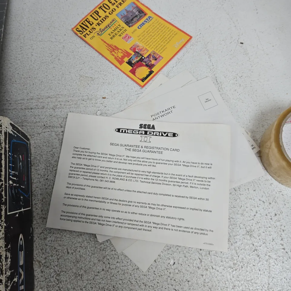 SEGA MEGA DRIVE II 16-BIT CONSOLE – BOXED WITH MANUAL, POWER SUPPLY & CABLES
