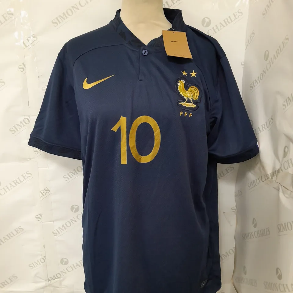 NIKE FRANCE FOOTBALL TEAM - MBAPPE 10 SIGNED SHIRT - LARGE
