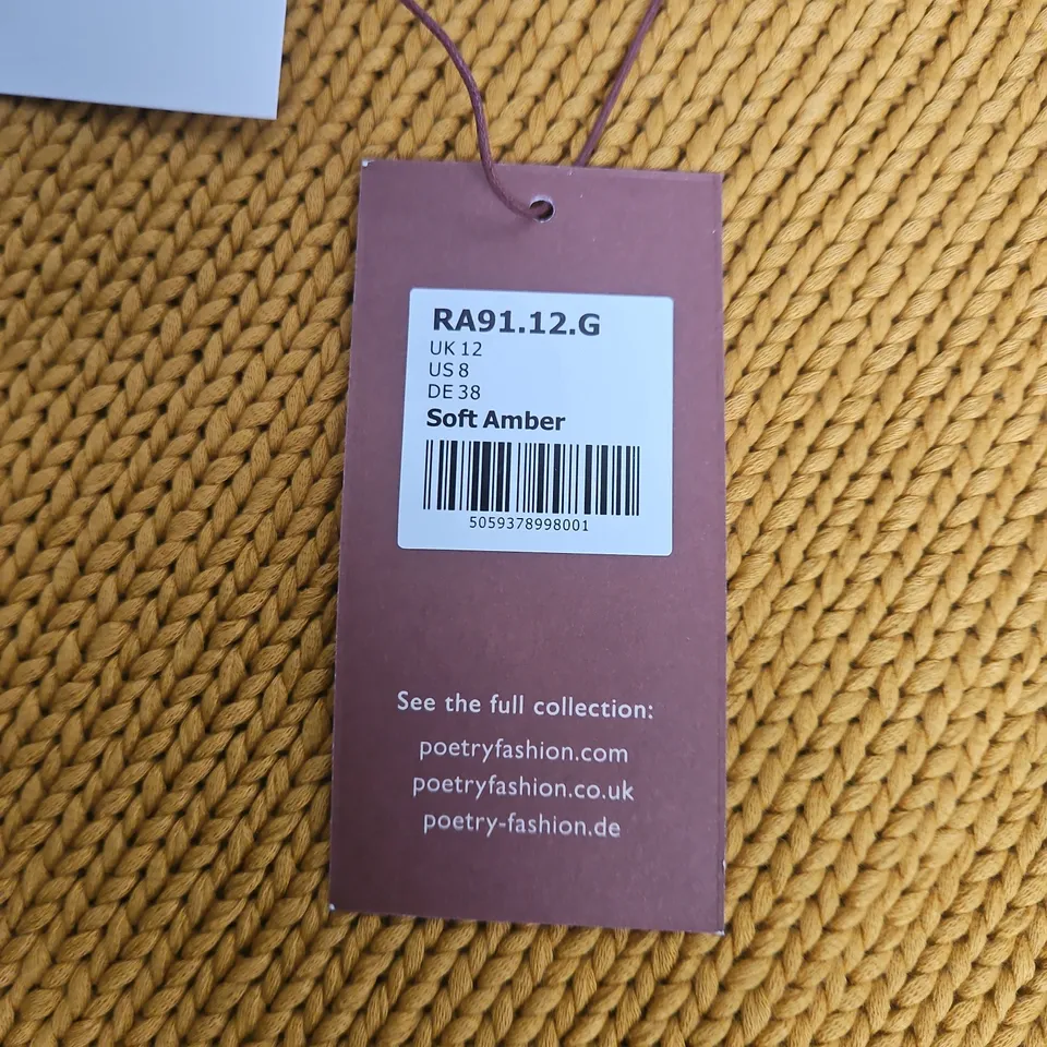 POETRY WOMEN'S KNIT JUMPER - SOFT AMBER, UK 12