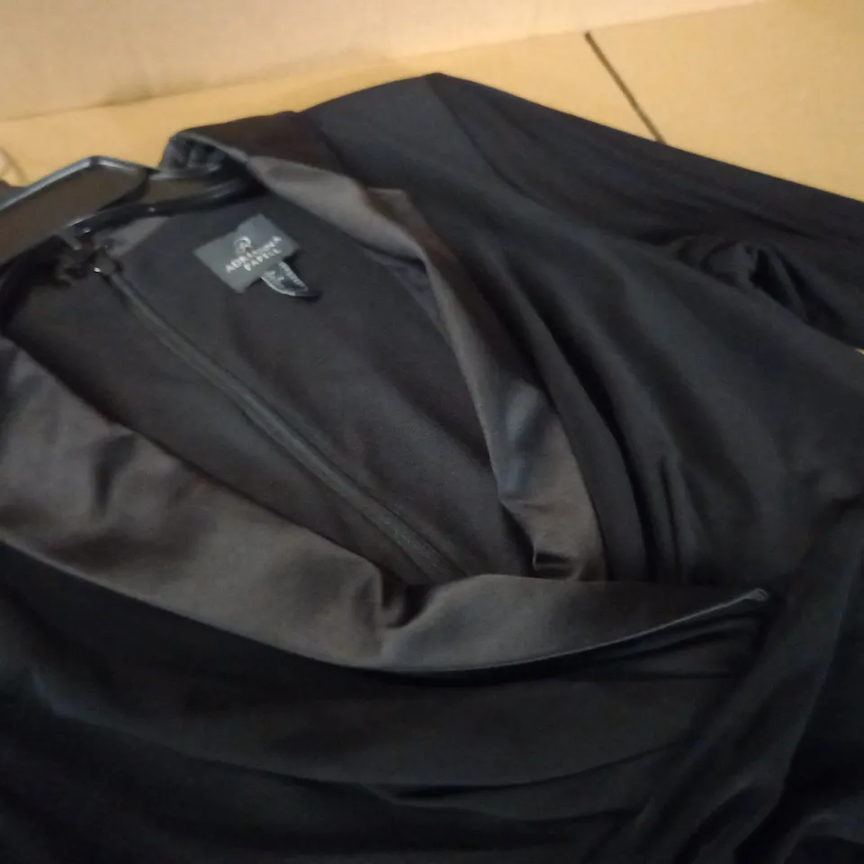 ADRIANNA PAPELL BLACK JERSEY TUXEDO DRESS - UK 16