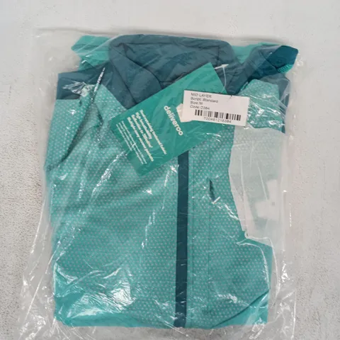 BAGGED DELIVEROO MID-LAYER ZIP-UP JACKET IN TEAL SIZE MEDIUM