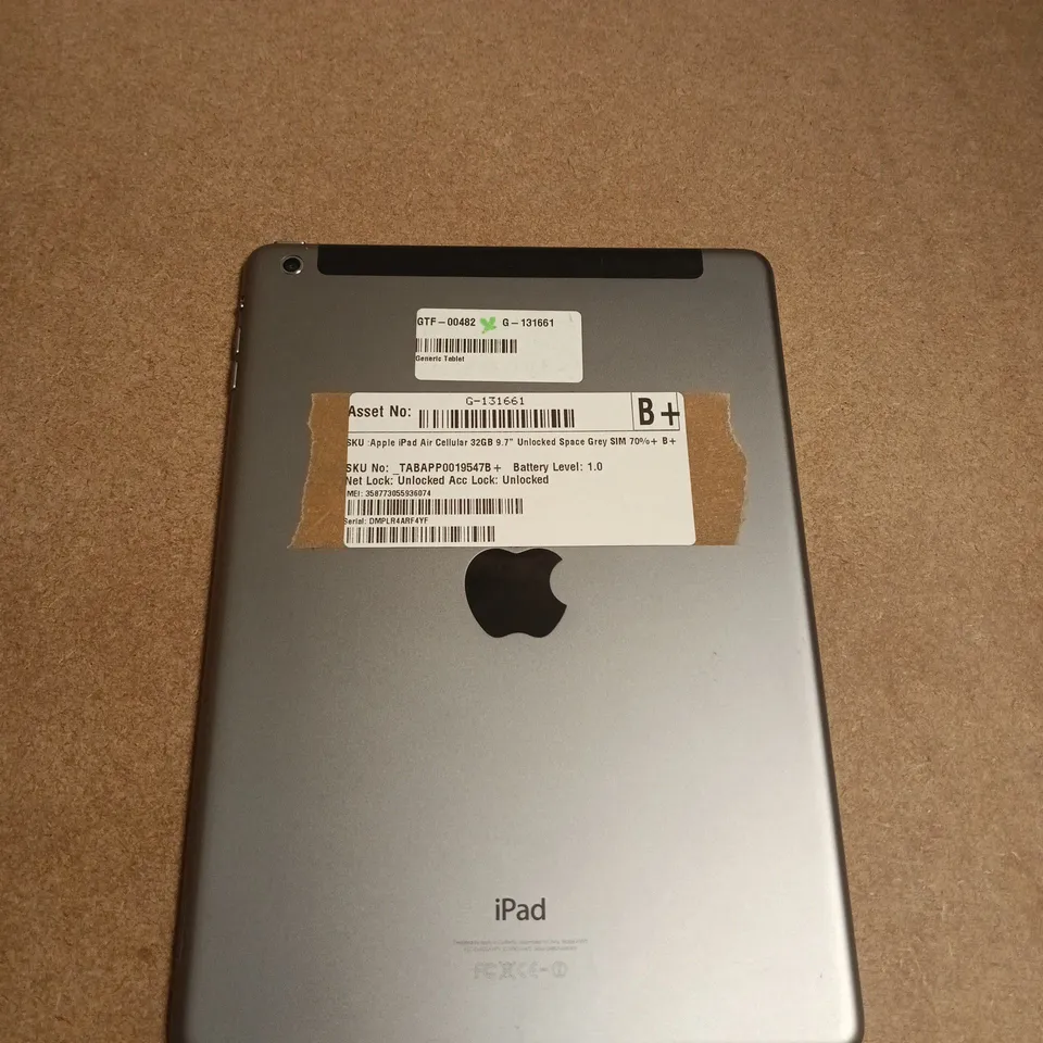 APPLE IPAD AIR (CELLULAR) 32GB SPACE GREY – 9.7 INCH