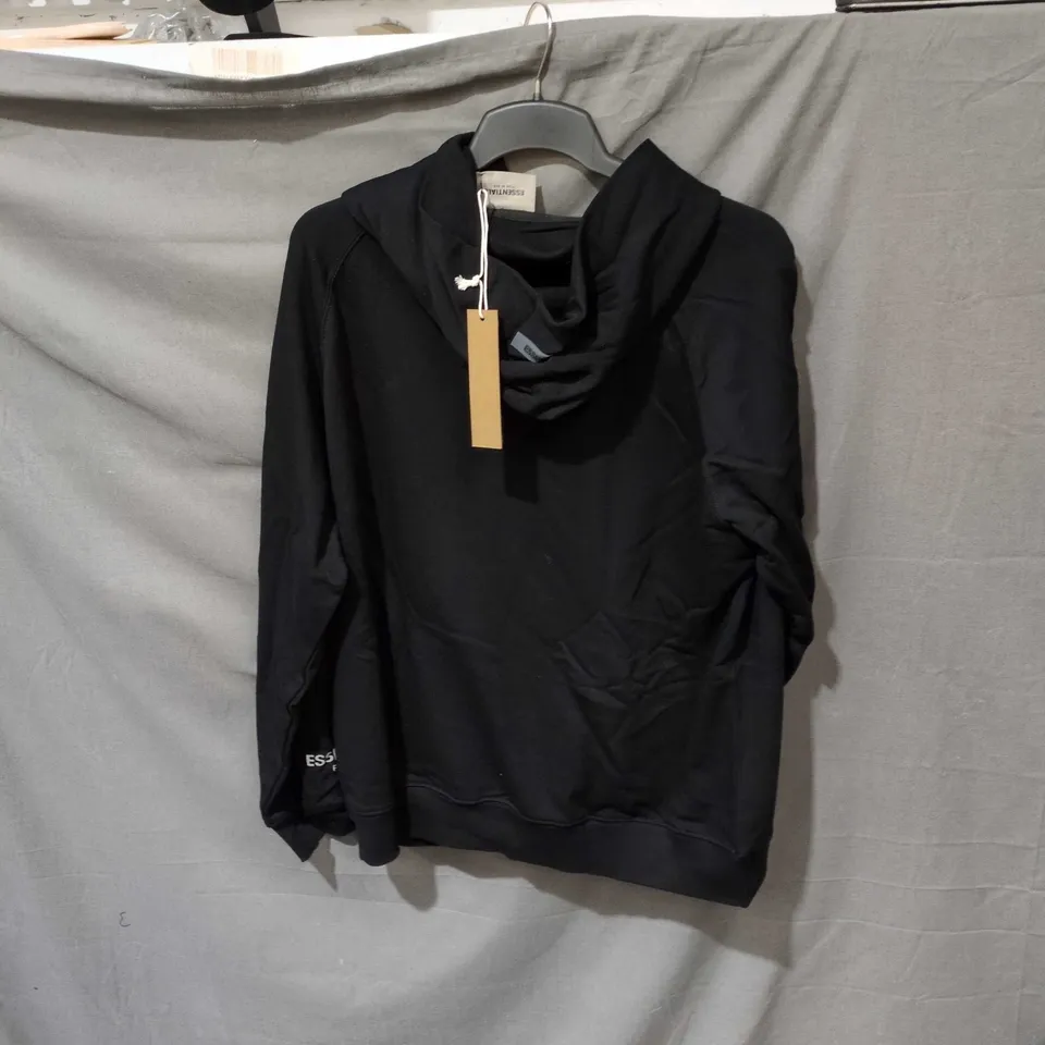 FEAR OF GOD ESSENTIALS HOODIE – BLACK, SIZE M