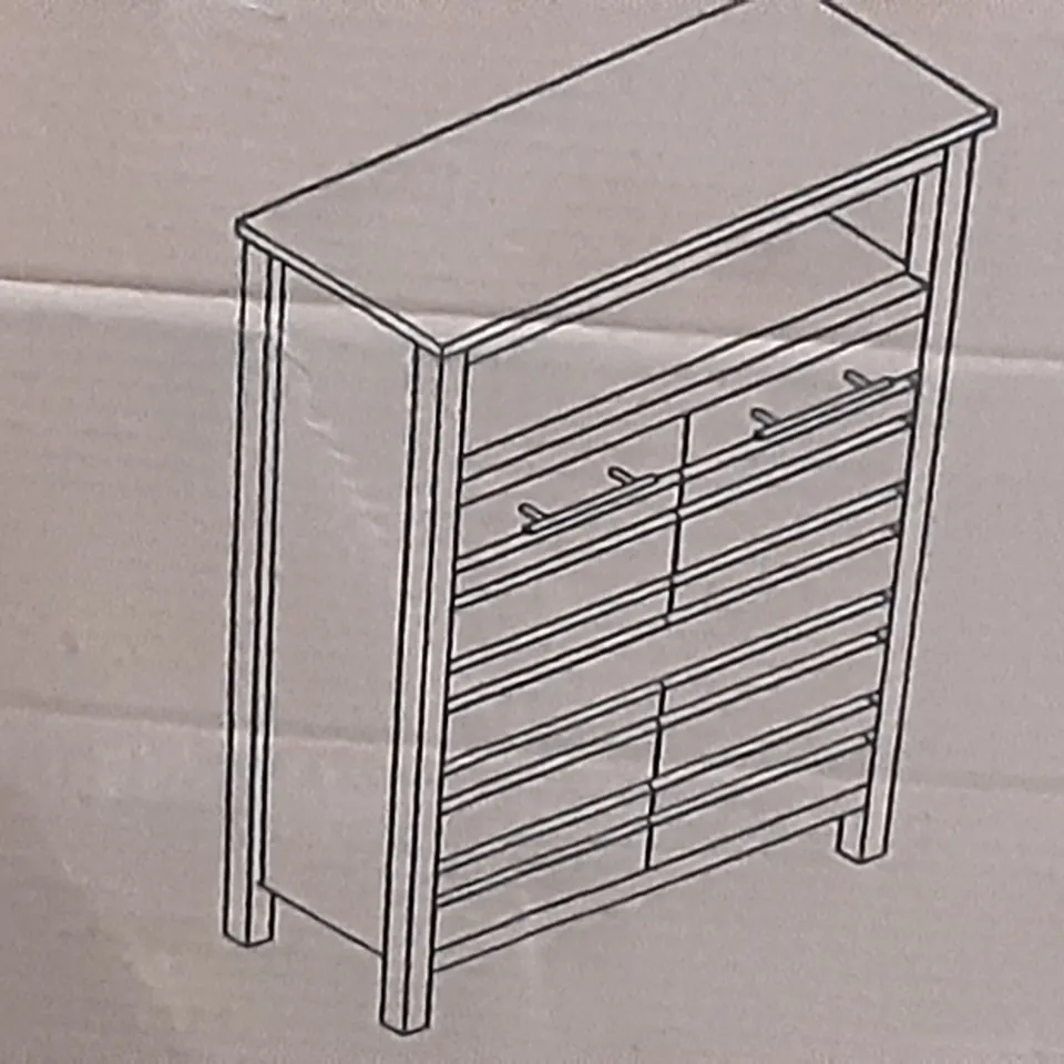 BOXED CONSOLE UNIT IN WHITE/OAK EFFECT 