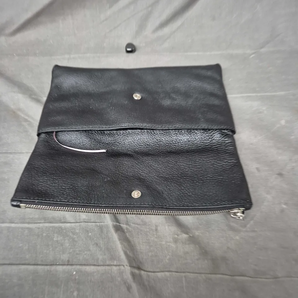 Michael Kors Black Pebbled Leather Wallet / Clutch with Zip – Silver Logo