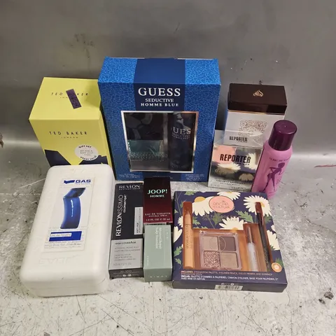 BOX OF APPROXIMATELY 20 ASSORTED COSMETIC ITEMS TO INCLUDE - TED BAKER GIFT SET - JOOP! HOMME EAU DE TOILETTE - LUMIN ADVANCED REPAIR SCALP TREATMENT - ETC