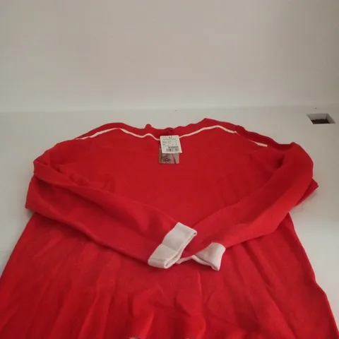 BARBARA LEBEK ELEMENTS JUMPER RED/WHITE UK 18 TAGGED