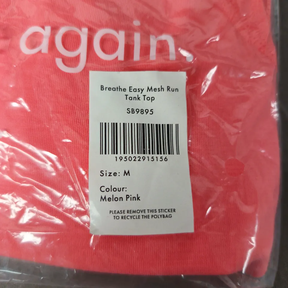 SWEATY BETTY BREATHE EASY MESH RUN TANK TOP – MELON PINK, SIZE M