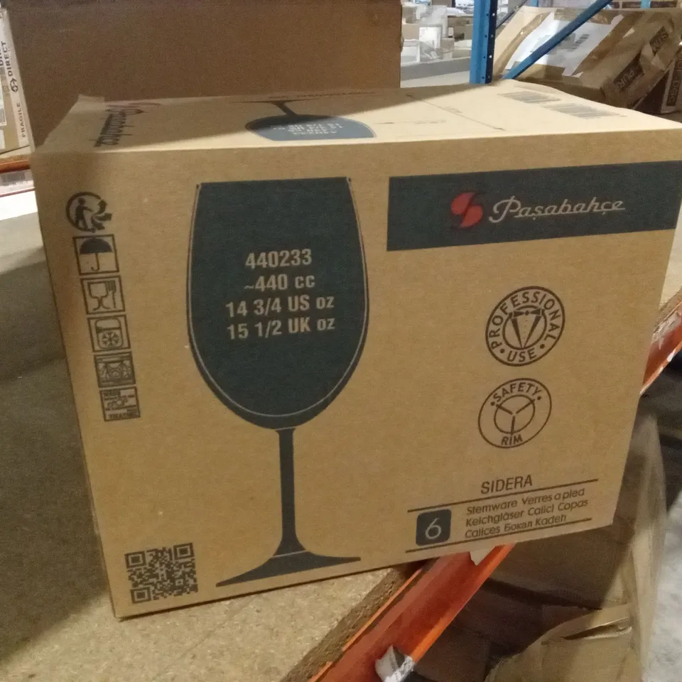 BOXED PASABAHCE SIDERA WINE GLASSES SET OF 6