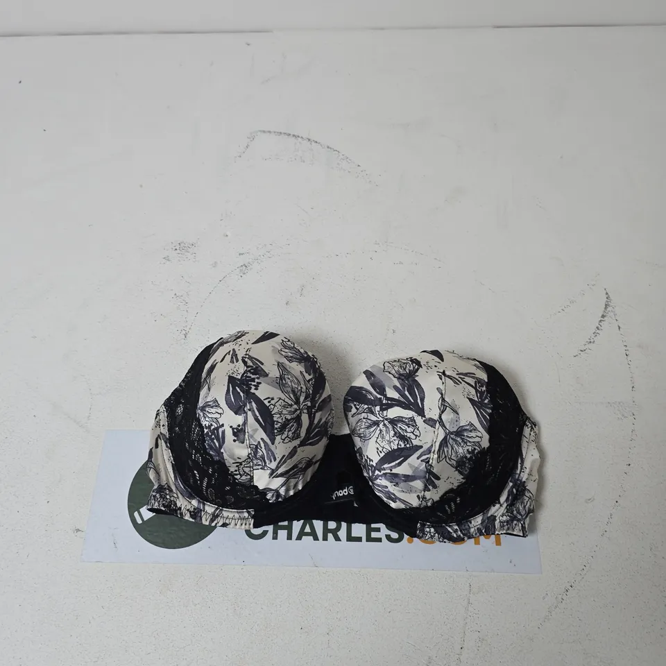 WOMEN'S FLORAL PRINT LACE TRIM BRA – UNDERWIRED, UK 36D