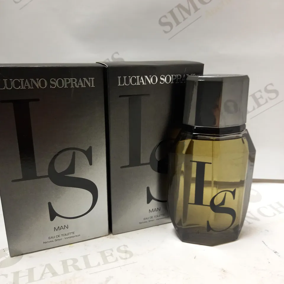 LOT OF 2 X 100ML LUCIANO SOPRANI LS MAN EAU DE TOILETTE