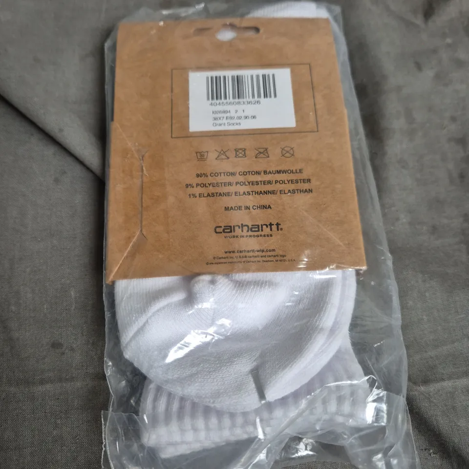 CARHARTT SOCKS – WHITE, 1 PAIR – UK 6-11 (EU 39-41)