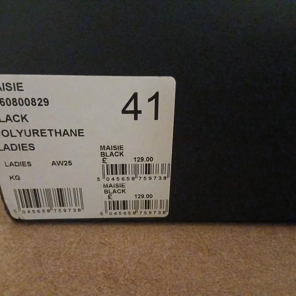 KURT GEIGER MAISIE BLACK PATENT PU LOAFERS, UK 8 (EU 41) – LADIES