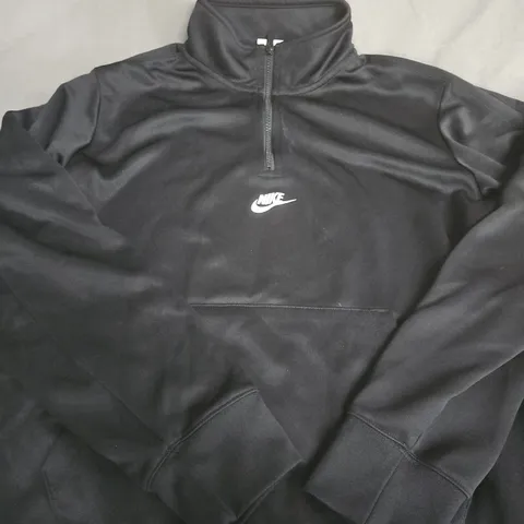 NIKE BLACK HALF-ZIP SWEATSHIRT - SIZE M