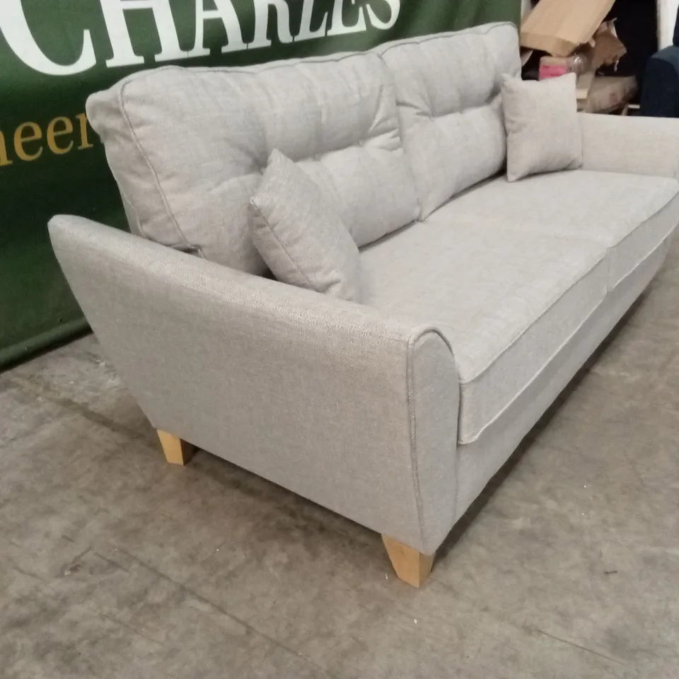 HALSTOW 3 SEATER FABRIC SOFA - SILVER RRP £749