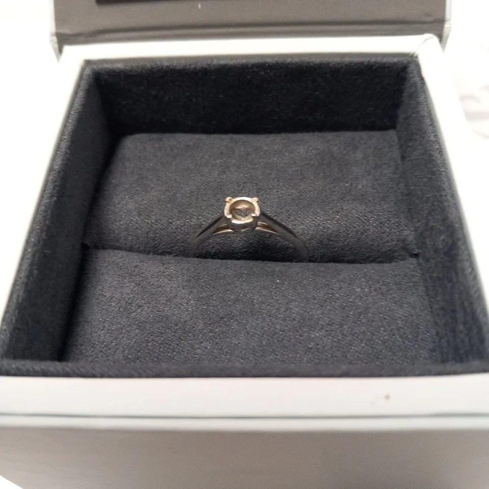 BOXED CREATED BRILLIANCE 9CT WHITE GOLD RING