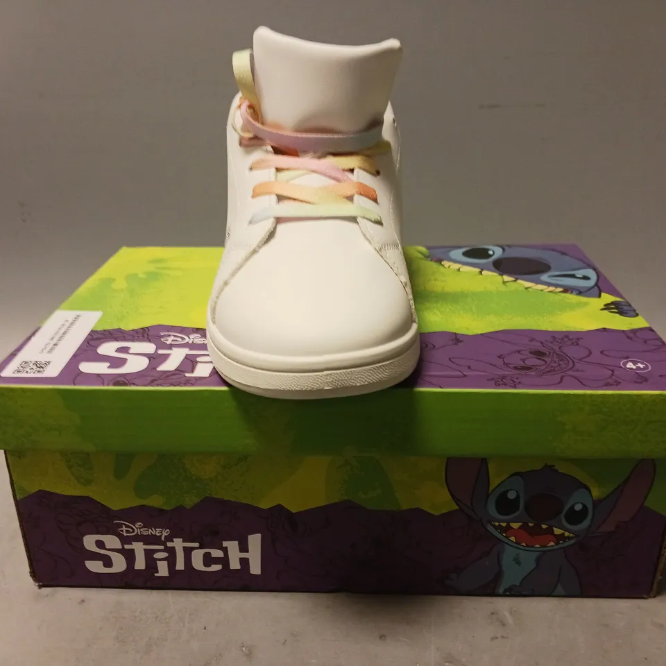 BOXED PAIR OF DISNEY STITCH SHOES IN WHITE EU SIZE 38