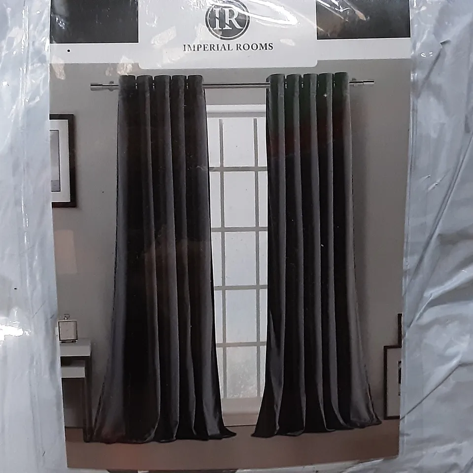 CANORA GREY EYELET BLACKOUT CURTAIN 90X90 INCH - DARK VELVET GREY 
