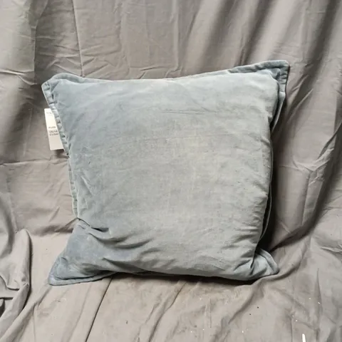 2 X M&S HOME PURE COTTON VELVET CUSHION – BLUE/GREY WITH TAGS
