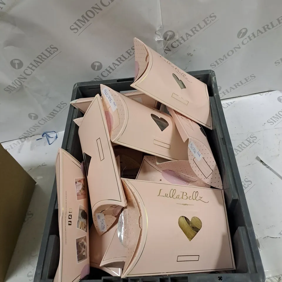 BOX OF LULLA BELLZ MESSY BUN SCRUNCHIE TO INCLUDE CHESTNUT,BLONDE, SILVER ETC