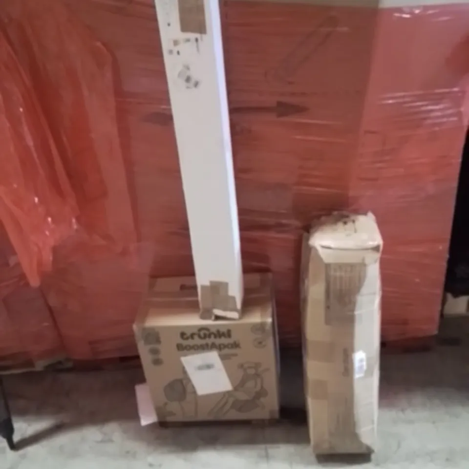 PALLET OF ASSORTED HOUSEHOLD GOODS AND PRODUCTS TO INCLUDE;BOOSTER SEAT,PLAYPEN,LED LIGHT STRIP