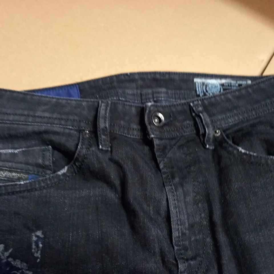 DIESEL THOMMER SLIM SKINNY JEANS IN BLACK - W30 L30