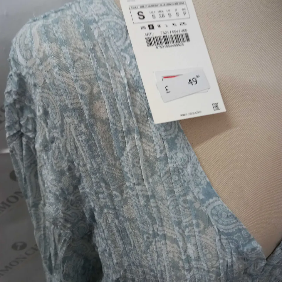 ZARA BUTTON THROUGH SLEEVED DRESS - UK S