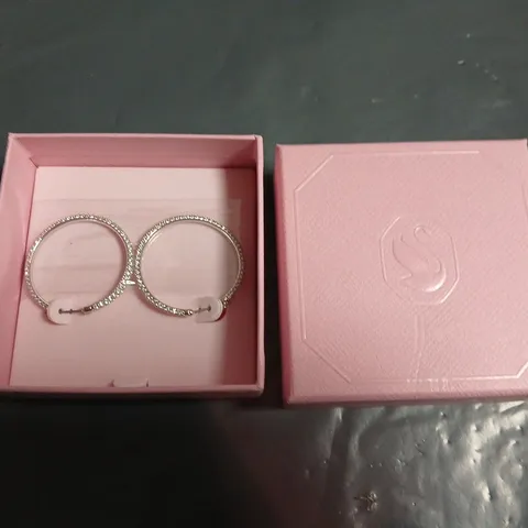 BOXED SWAROVSKI HOOP EARRINGS
