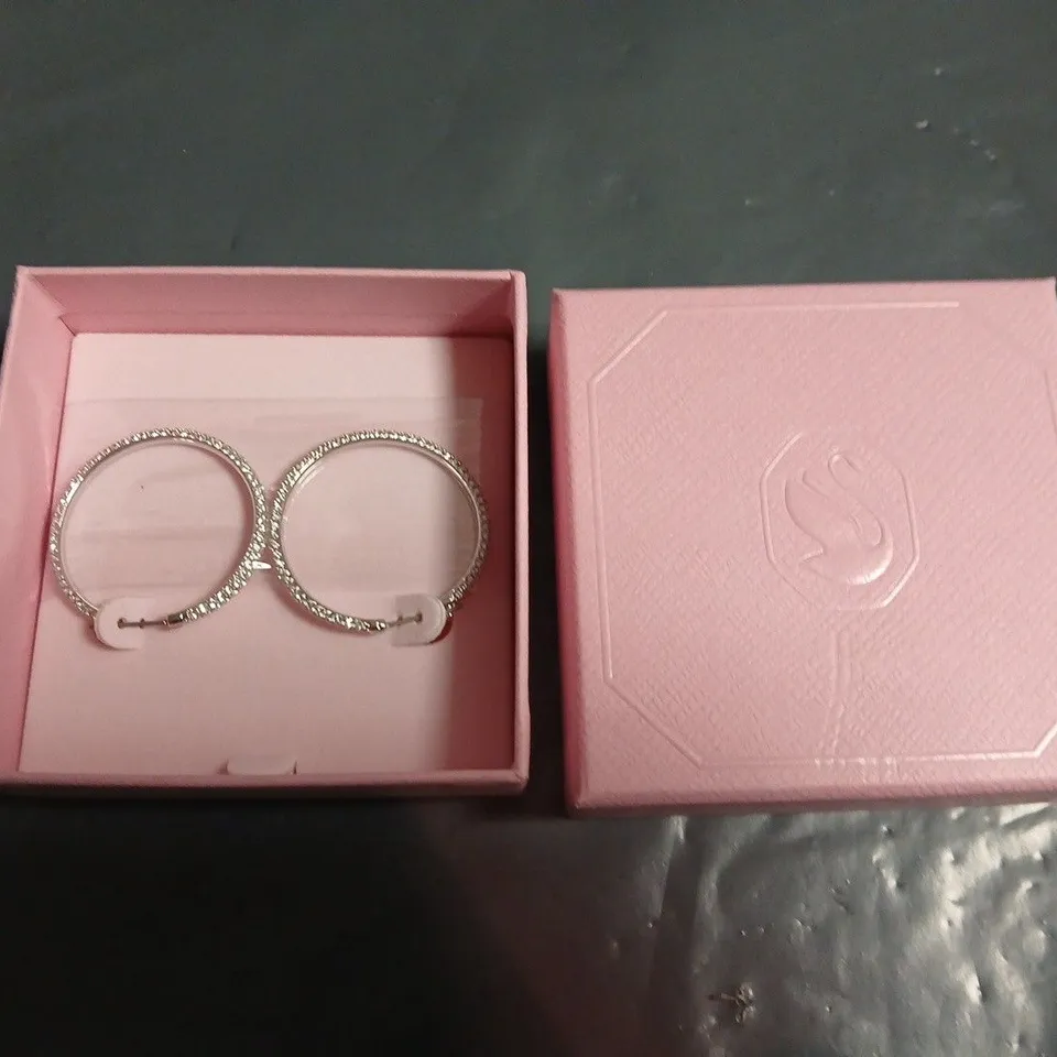 BOXED SWAROVSKI HOOP EARRINGS