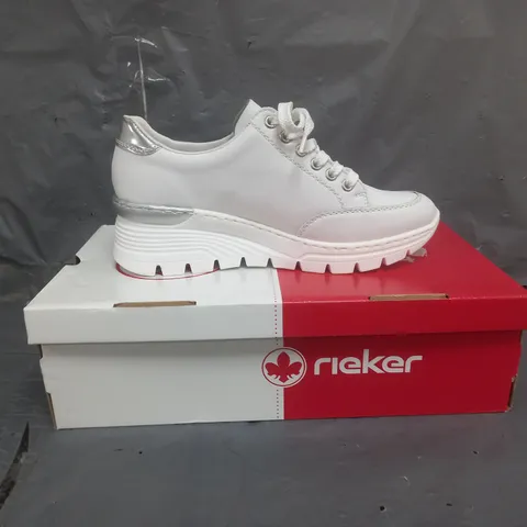 RIEKER WEDGE PLATFORM TRAINERS WHITE SIZE 6