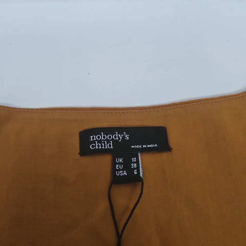 NOBODY'S CHILD MUSTARD SLEEVELESS DRESS UK 10 (EU 38, USA 6) MADE IN INDIA