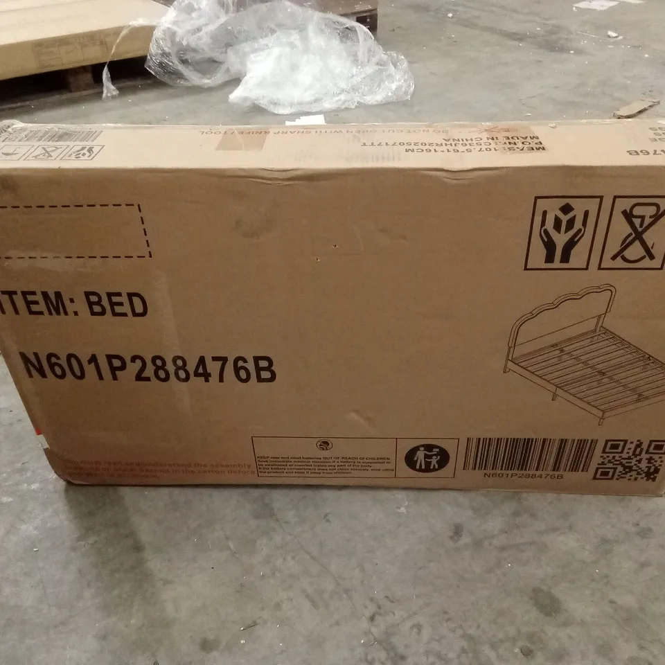 BOXED BED FRAME - BEIGE (1 BOX)