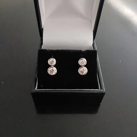 FIRE LIGHT 1CT LAB GROWN DIAMOND BEZEL SET BUBBLE STUD EARRINGS 9CT GOLD