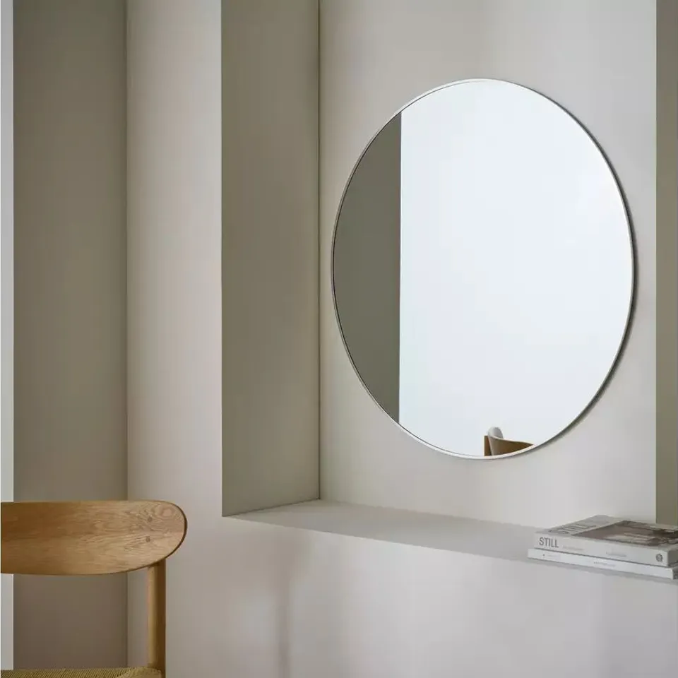 BOXED ROUND METAL MIRROR - SILVER (1 BOX)