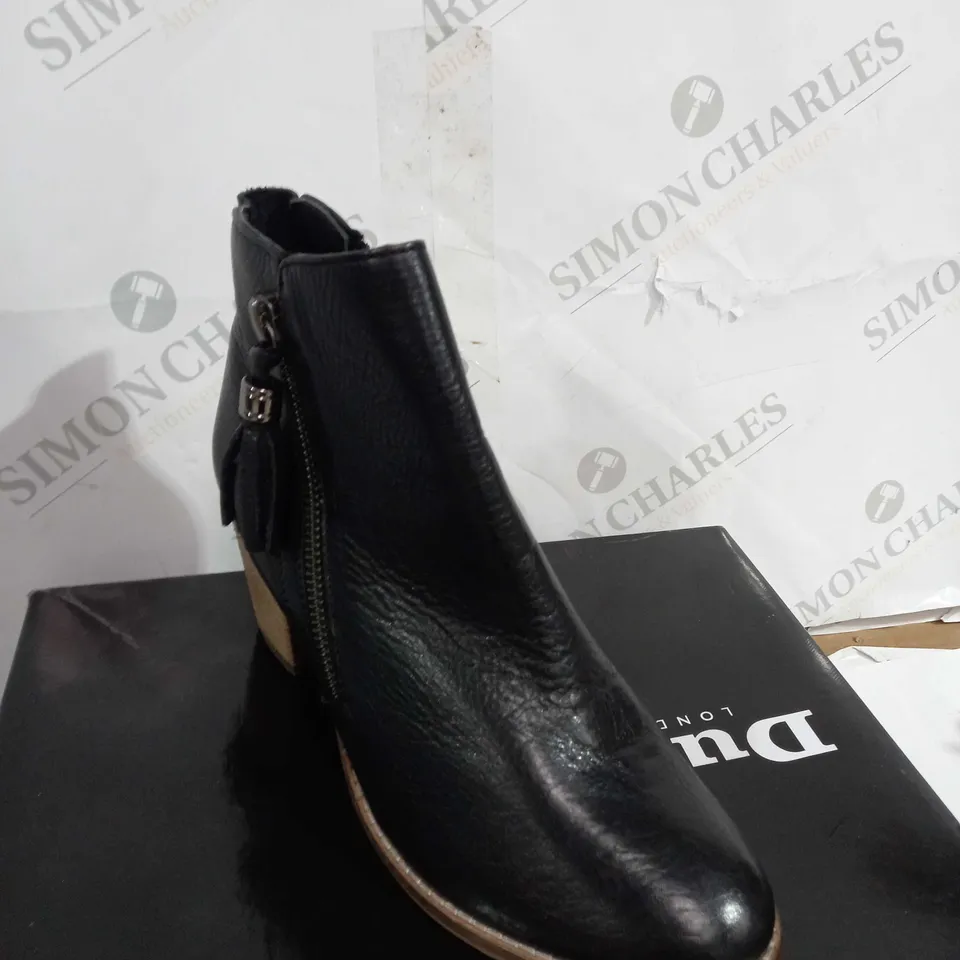 DUNE BLACK PROFOUND TESSEL DETAIL ANKLE BOOT SIZE 5