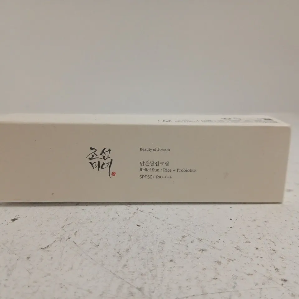 BEAUTY OF JOSEON RELIEF SUN: RICE + PROBIOTICS SPF50+ PA++++ – BOXED (50ML)