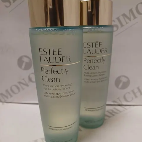 LOT OF 2 X 200ML ESTEE LAUDER PERFECTLY CLEAN MULTI-ACTION HYDRATING TONING LOTION/REFINER