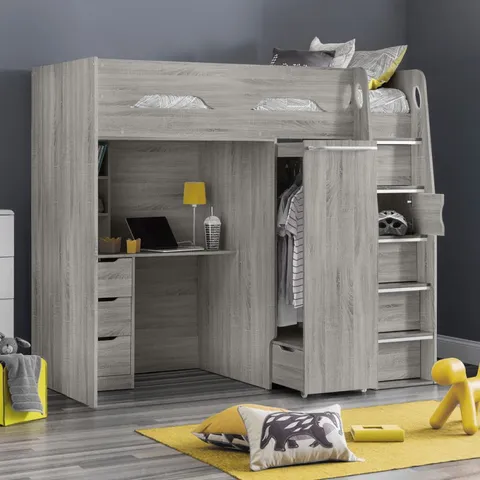 BOXED PEGASUS HIGH SLEEPER - GREY OAK (5 BOXES)