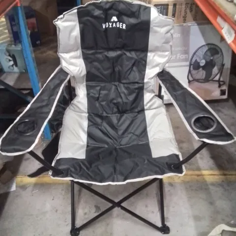 BAGGED VOYAGER CAMPING CHAIR BLACK AND GREY 