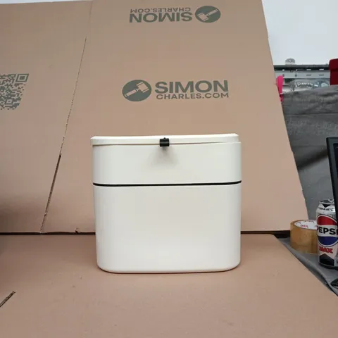 WHITE PLASTIC GARBAGE BIN