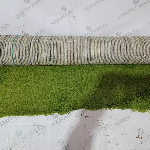 VISTA SHAGGY PILE RUG - LIME GREEN - 80 X 150CM