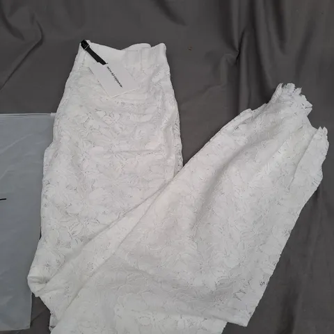 MANIERE DE VOIR LACD FIT AND FLARE TROUSERS OFF WHITE UK 8