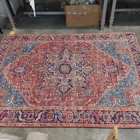 CASSIOPEIA FLWTWEAVE RED/BLUE RUG // 225 X 160CM