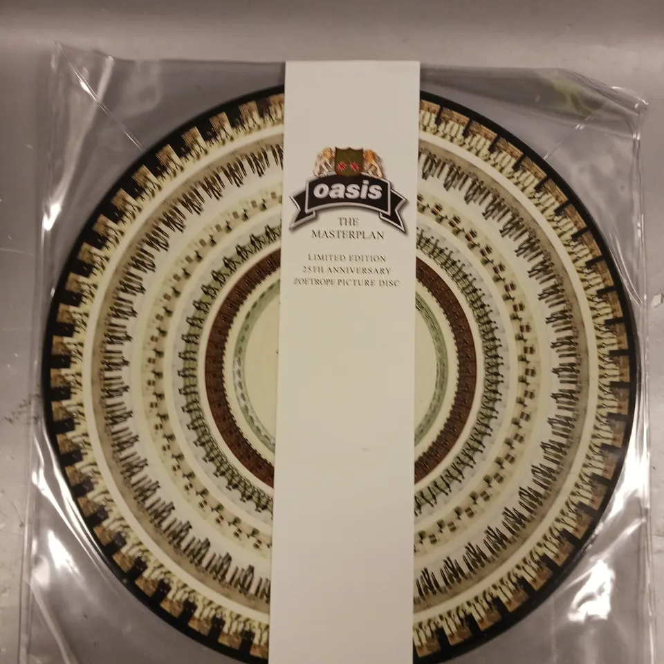 OASIS THE MASTERPLAN LIMITED EDITION 25TH ANNIVERSARY ZOETROPE PICTURE DISC VINYL 